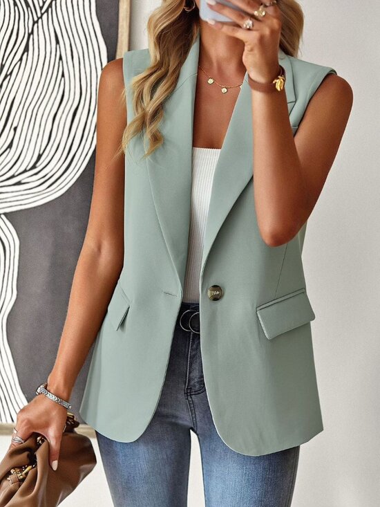 Jackets & Blazers - B92 Sleeveless Blazer in Mint Green NEW